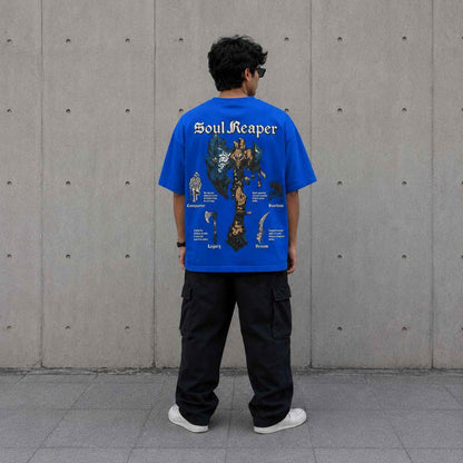 Evolve Awakened Oversized T-Shirt in Royal Blue | Rawvein - Rawvein