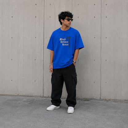 Evolve Awakened Oversized T-Shirt in Royal Blue | Rawvein - Rawvein