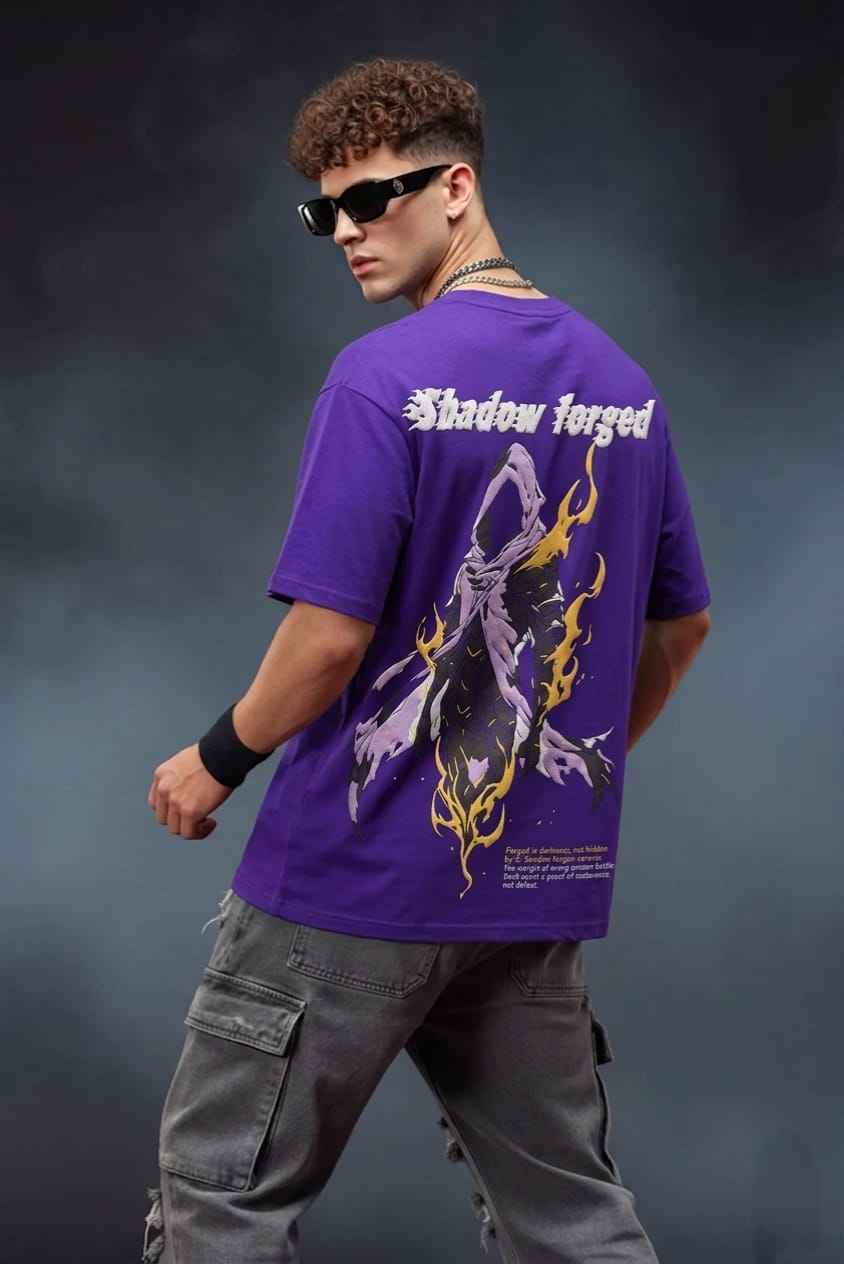 Urbanized Shadow Forged Oversized T-Shirt in Purple - Rawvein - Rawvein