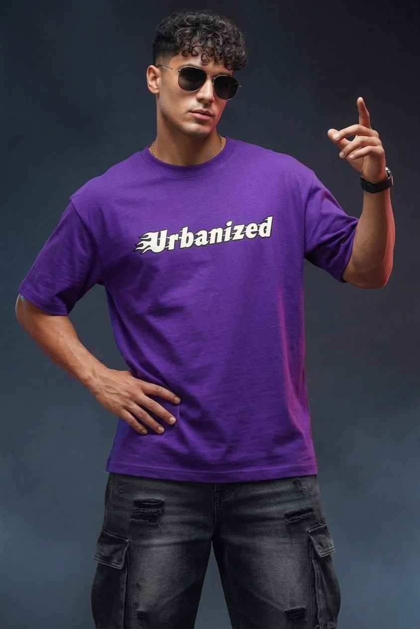Urbanized Shadow Forged Oversized T-Shirt in Purple - Rawvein - Rawvein