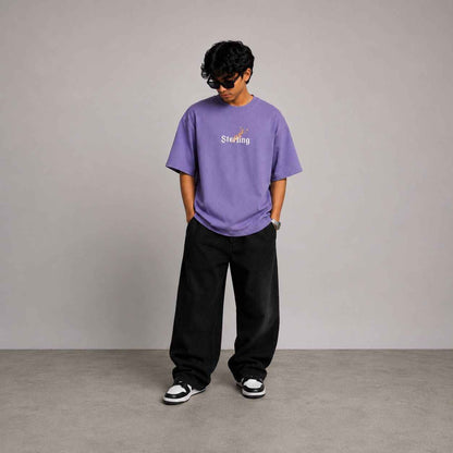 Sterling Silent Crest Oversized T-Shirt in Purple by Rawvein - Rawvein